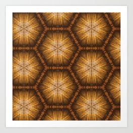 Wooded Hex Pattern Art Print