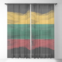 Lithuania flag brush stroke, national flag Sheer Curtain