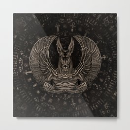 Anubis - Egyptian God Sepia Metal Print