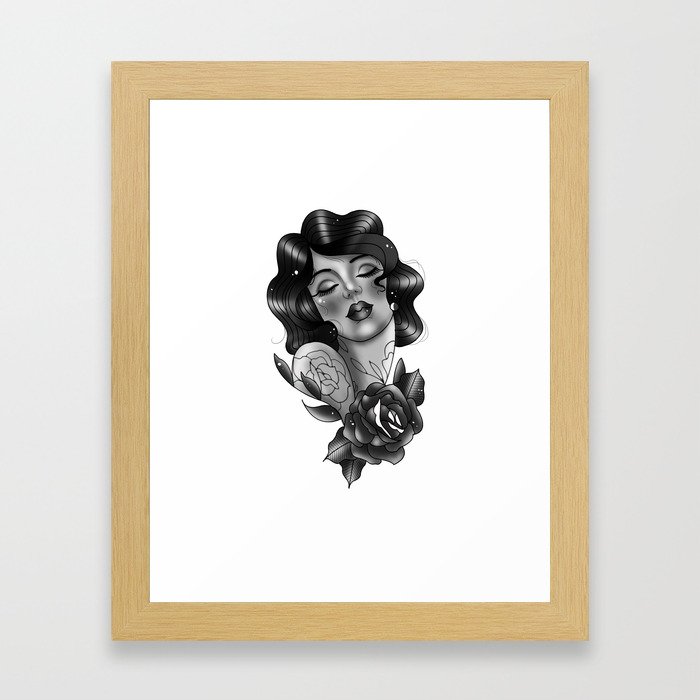 Rose/Woman Framed Art Print