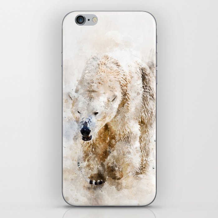 Abstract watercolor polar bear iPhone Skin
