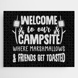 Welcome To Our Campsite Funny Camping Slogan Jigsaw Puzzle