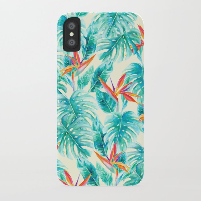 Tropical Paradise Pale Yellow iPhone Case