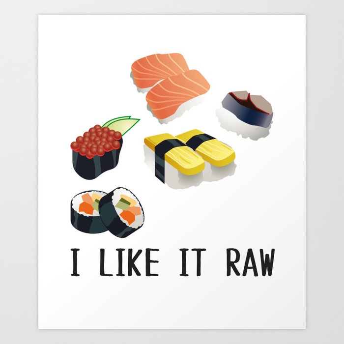 Sushi Gift Women Red Lips Gift Men Raw Fish Japanese Sushi Art Board Print  for Sale by DSWShirts
