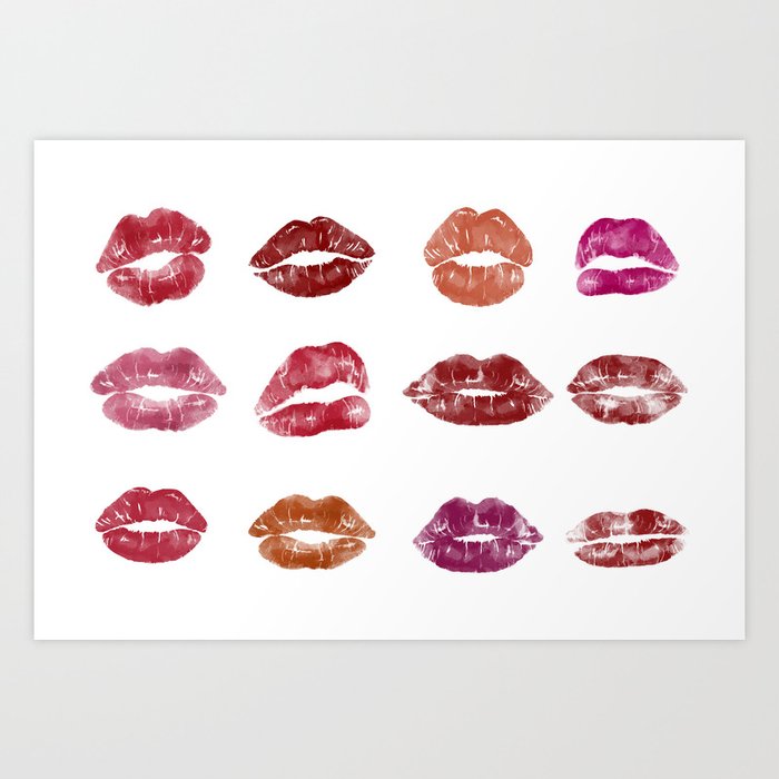 Pink Lipstick Lips Print Art Print