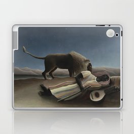 The Sleeping Gypsy Lion And Woman La Bohemienne Endormie Famous Painting Reproduction Laptop Skin