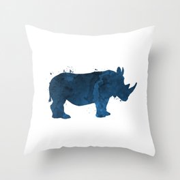 Rhino Deko-Kissen | Whimsical, African, Watercolour, Watercolor, Rhinopicture, Nursery, Rhinoart, Girltoddler, Rhinopainting, Rhinoceros 