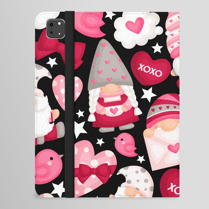 Valentine love gnome seamless pattern iPad Folio Case