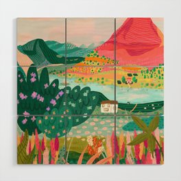 New Day (Pink Mountain)  Wood Wall Art