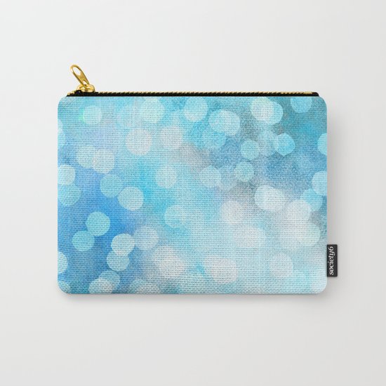 Turquoise Snowstorm - Abstract Watercolor Dots Carry-All Pouch