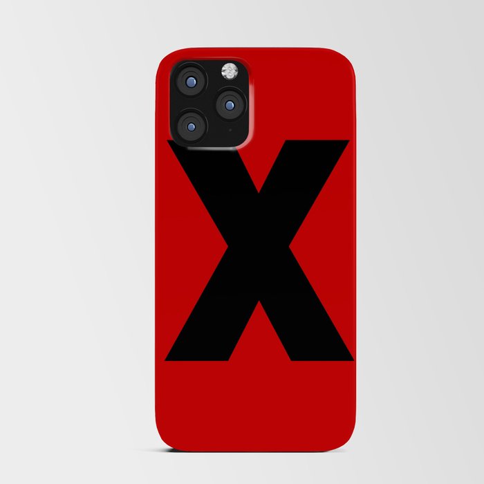 letter X (Black & Red) iPhone Card Case