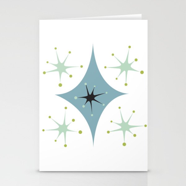 Atomic Age Mid Century Modern Pattern Stationery Cards