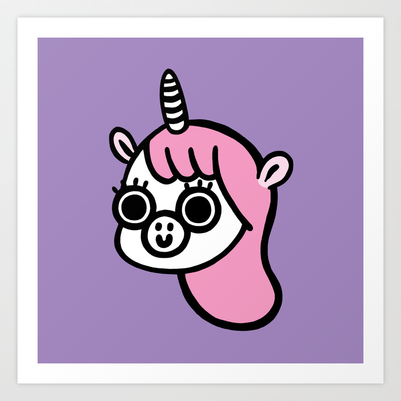 Chubby Unicorn Art Print By Chubbytown Society6