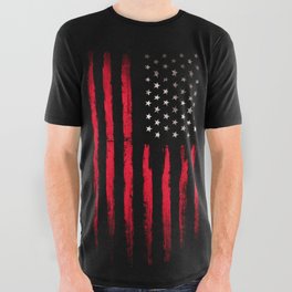 American flag Vintage Black All Over Graphic Tee