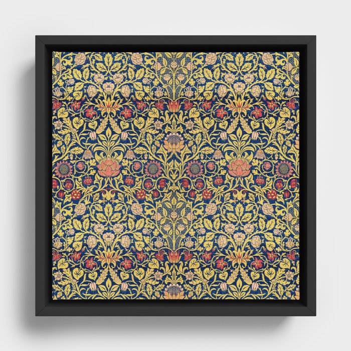 Violet and Columbine Vintage Pattern Framed Canvas