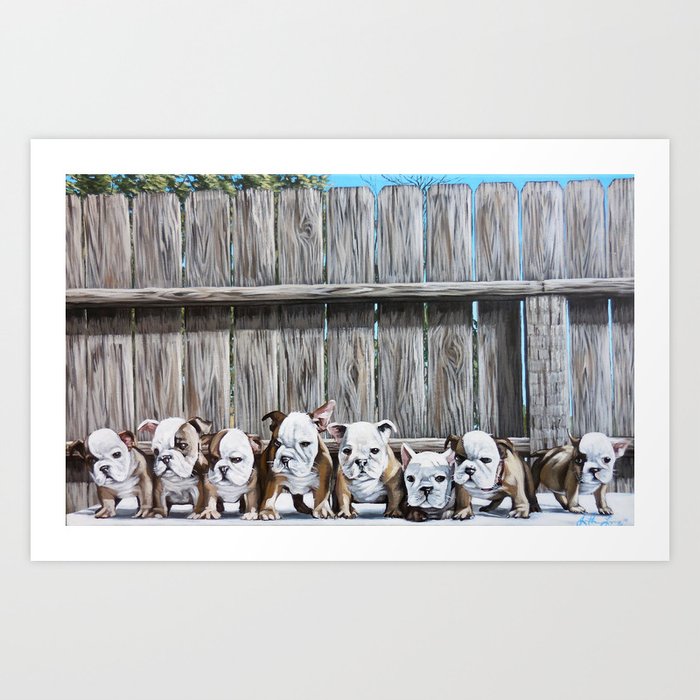 Bulldog Puppies Art Print
