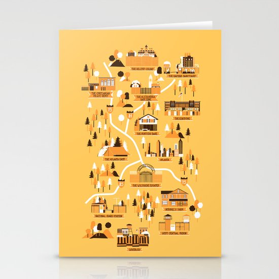 Survivors Map Stationery Cards