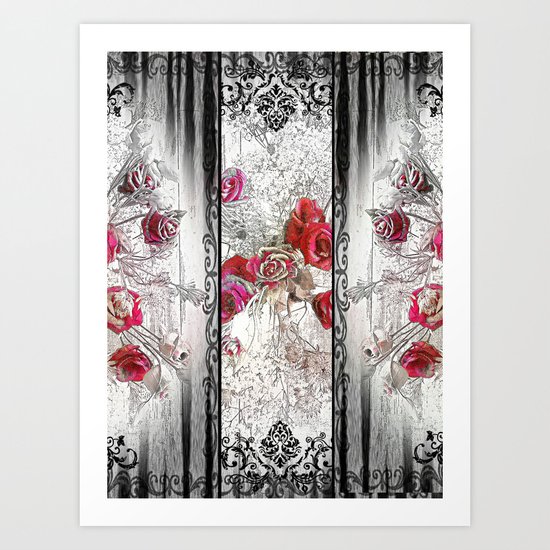 Gothic Victorian Roses Design Art Print