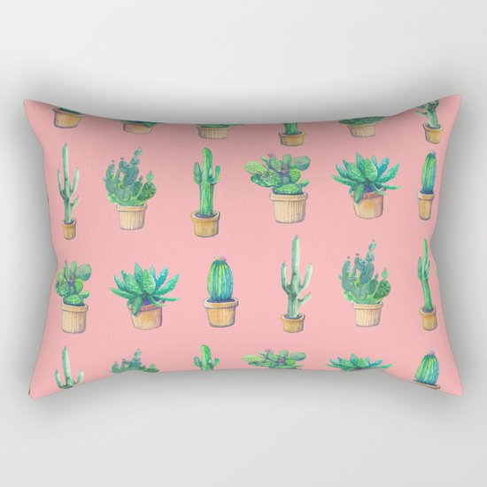 cactus pink, more cactus Rectangular Pillow