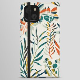 colorful leaves pattern iPhone Wallet Case