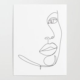 Female face line Poster
