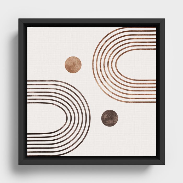 Bohemian Minimalist Geometric Abstract Artwork V2 Framed Canvas