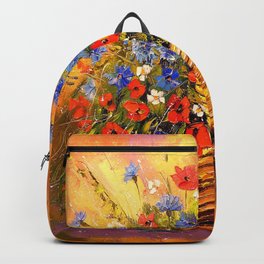 Basket with flowers Backpack