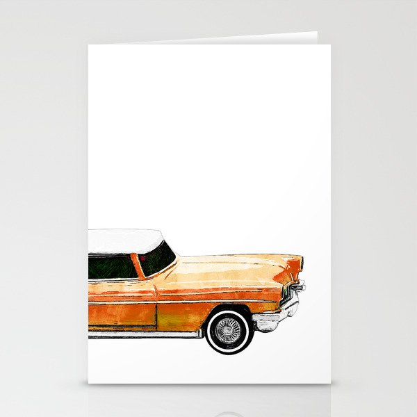 Orange Classic Car Stationery Cards