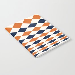 Geometric Shape Patterns 14 in Navy Blue and Orange themed Notebook
