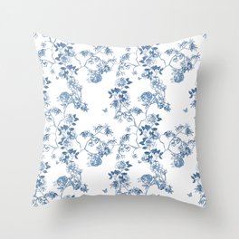 Chinoiserie in White Throw Pillow