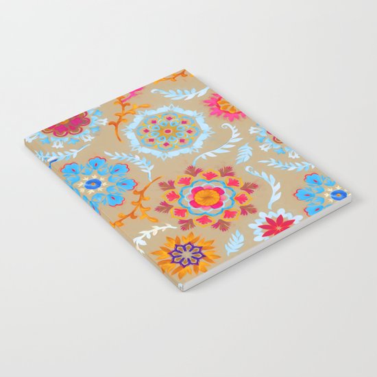 Brown Sugar Suzani Inspired Pattern Notebook