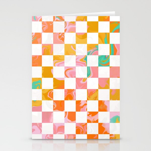 Trippy Checkerboard Stationery Cards