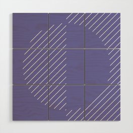 Stripes Circles Squares Mid-Century Checkerboard Purple Violet White Wood Wall Art