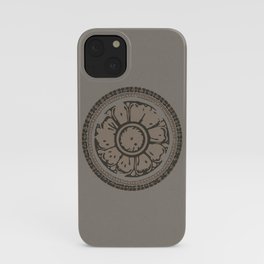 Pata Pattern in Clay on Grey iPhone Case