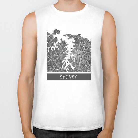 Sydney map Biker Tank