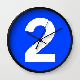 Number 2 (White & Blue) Wall Clock
