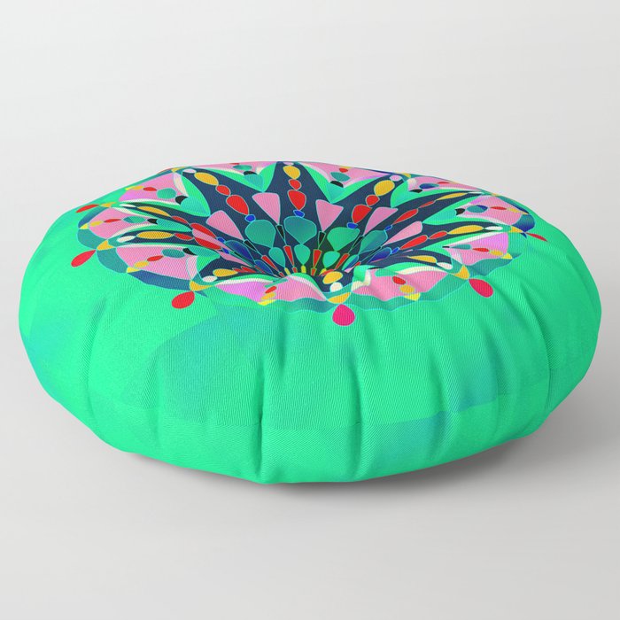 Vibrant Kelly Mandala Floor Pillow