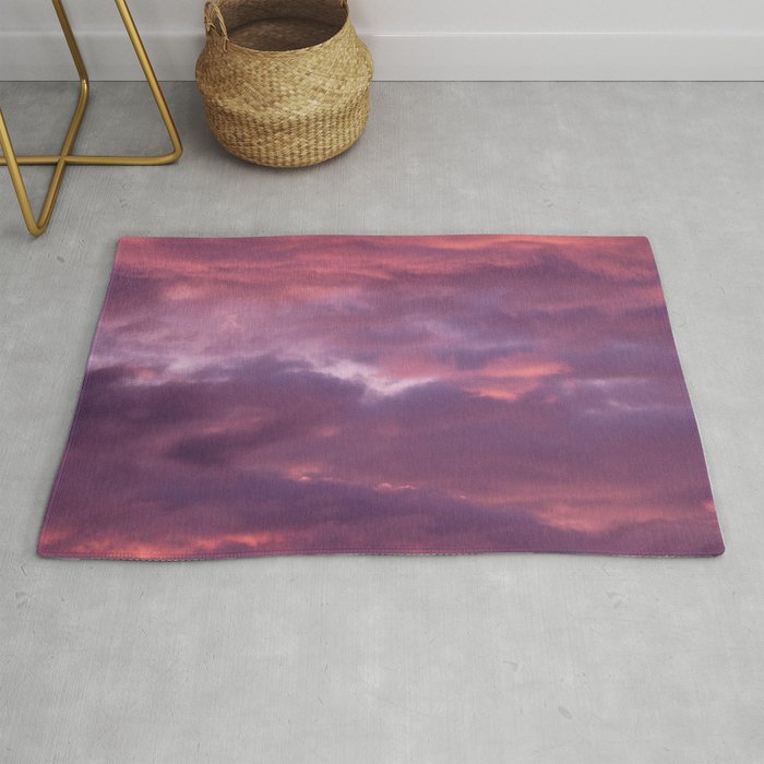  In the Pink or a Scottish Highlands Sunset Cloud Reflection Rug