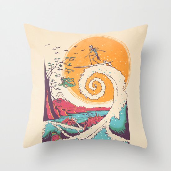 Surf Before Christmas Throw Pillow