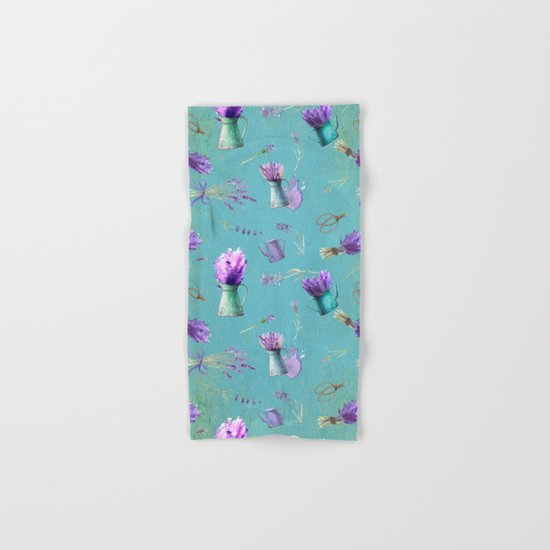 Summer Flower Provence- Lavender Flowers pattern #Society6 Hand & Bath Towel