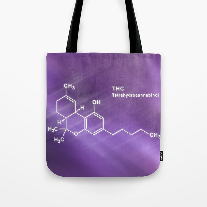 THC Tetrahydrocannabinol Structural chemical formula Tote Bag