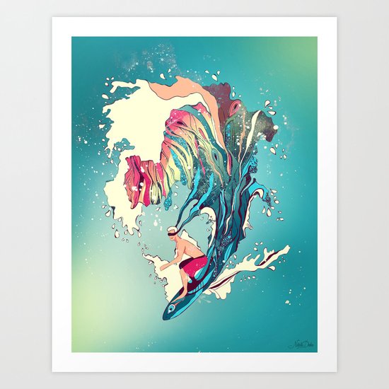 Blind Surfer Art Print