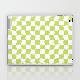 Pastel Green Checkered Pattern Groovy Aesthetic Laptop Skin