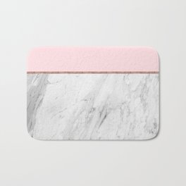Blush Pink Rose Gold Marble Pattern Bath Mat | Graphicdesign, Design, Light, Home, Apartment Therapy, Blushpink, Whitemarble, Rosegold, Pattern, Lines 