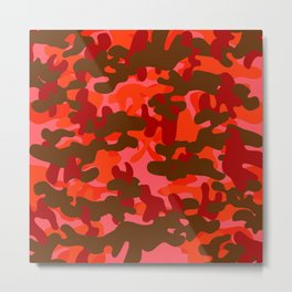 Camouflage (Red) Metal Print