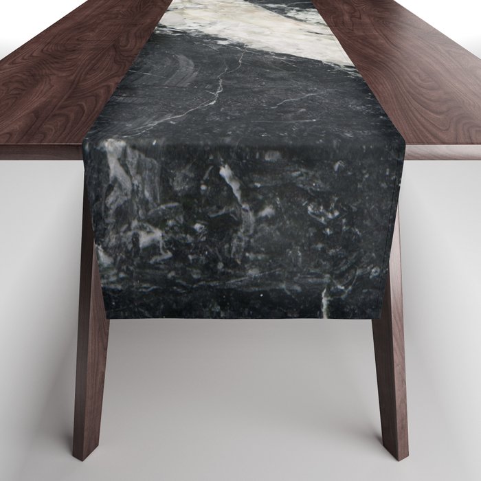 Black Marble Glam #2 #marble #texture #decor #art #society6 Table Runner
