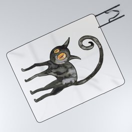Black cat watercolor Picnic Blanket