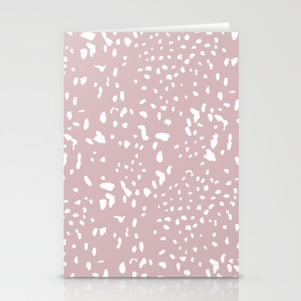 Wild spots cheetah dots boho animal print design white spots on soft pink blush Stationery Cards
