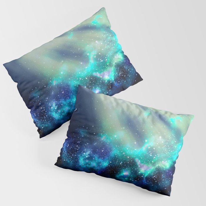Abstract Nebula #3: Light Green Pillow Sham