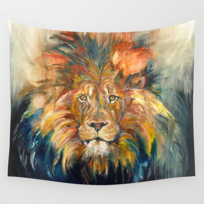 Lion Oil Painting Wall Tapestry By Sophiagraefdesigns Society6